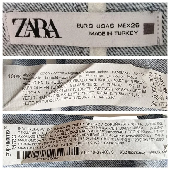 ZARA Denim Double Breasted Blazer Boxy Oversized Jacket Blue Women’s Siz… - Picture 14 of 17